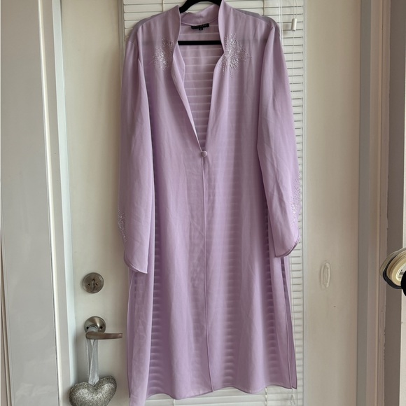 Vintage Purple Chiffon Duster SZ 18 - Picture 1 of 5